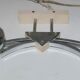 Pair of 60s wall lights in metal and opaline