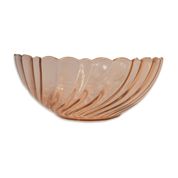 Bol vintage Arcoroc France, modèle Rosaline en verre rose poudré
