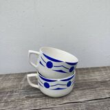 Duo of Sarreguemines cups, 1960