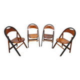 Set of Four Bauhaus Folding Chairs B751 by Ligna, Czechoslovakia 1930s