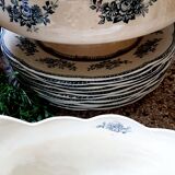 Lot 10 assiettes plates Badonviller modèle Richelieu