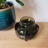 Round smoked glass vase