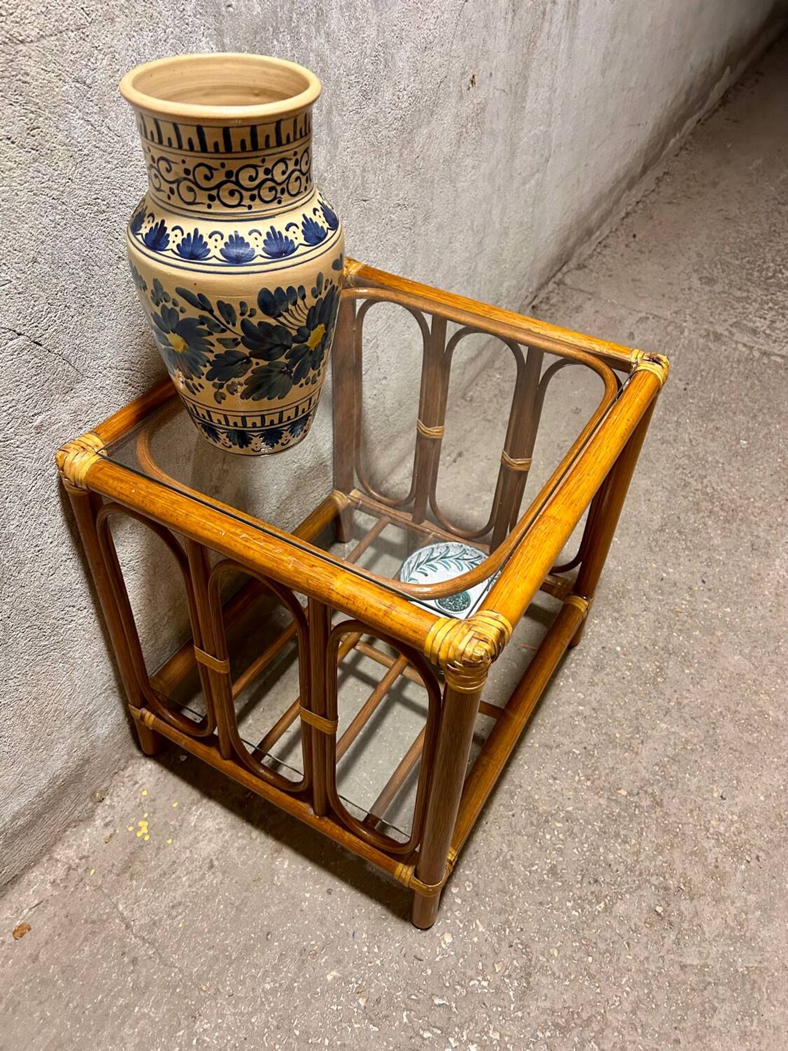 Vintage rattan coffee table
