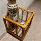 Table basse en rotin vintage