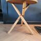 Vintage side table, end table with faux leather top