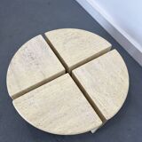 Italian Travertine Coffee or Side Tables, 1970s, Set of 4