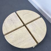 Tables Basses ou d'Appoint en Travertin, Italie, 1970s, Set de 4