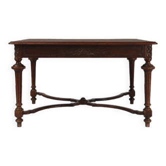 Neo Renaissance extendable dining room table with rich decoration, France, 1900