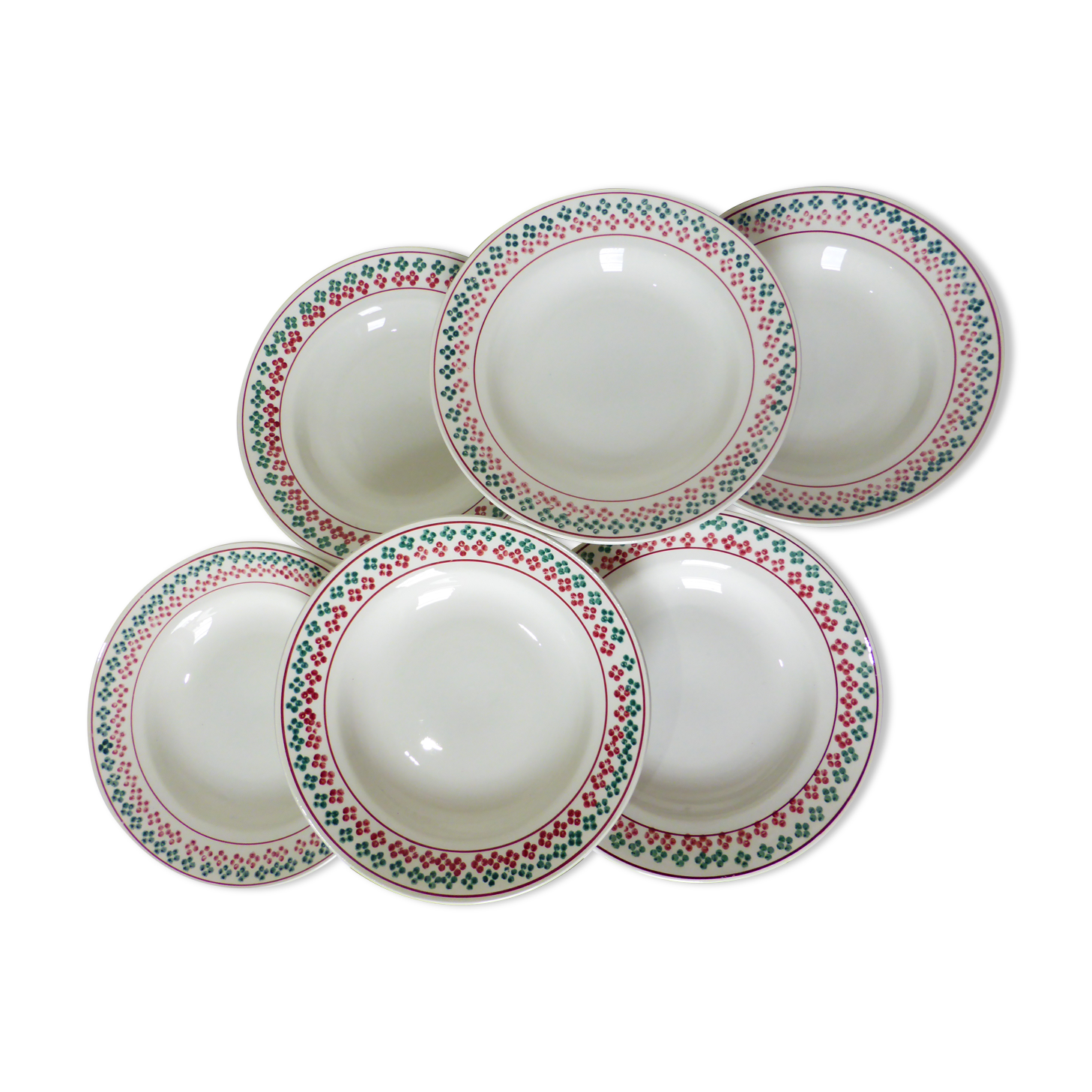 6 vintage soup plates from Céranord St Amand 220505