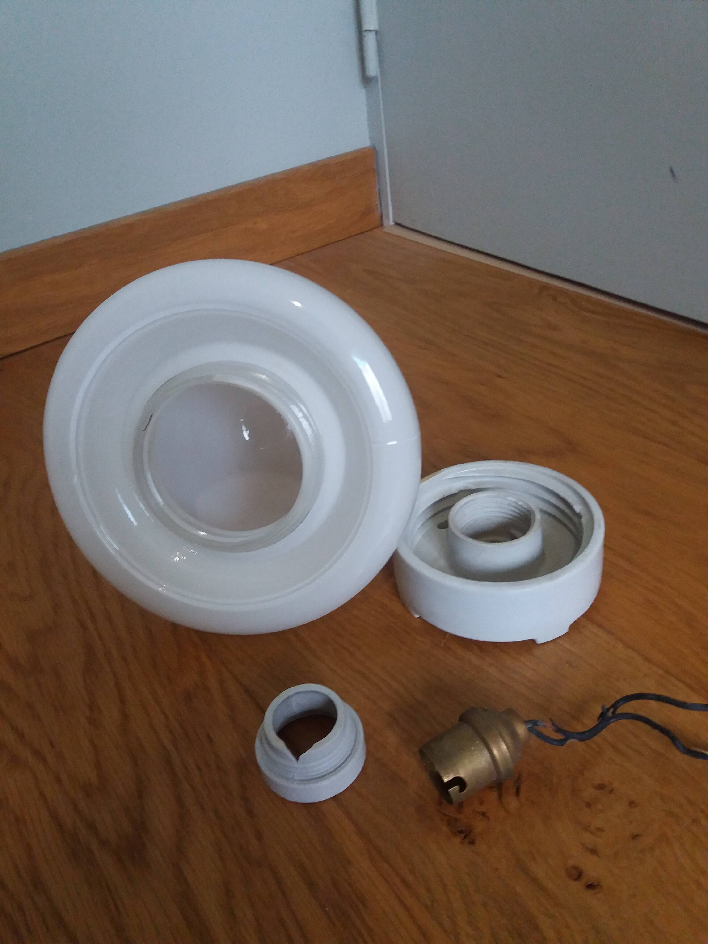 Opaline glass wall lamp