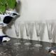 Series of 4 vintage crystal champagne flutes