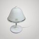 Lampe de table champignon en verre Murano et métal blanc, 1970