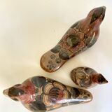 Tonala bird trio, Mexican ceramic