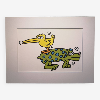 Illustration by Keith Haring - 'Animals' series - 10/12
