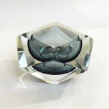 Ashtray Sommerso Murano faceted grey