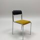 Vintage tubular chair in chrome, skai and yellow velvet, 1970s.