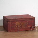 Small ancient garnet red chest (c.1900) #43