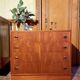 Vintage teak bookcase chest of drawers