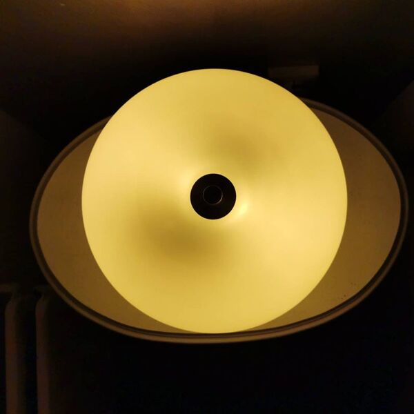 Lampe de table de champignon de verre de verre super belle 70s