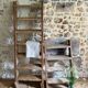 Decorative wooden ladder or towel rack.
