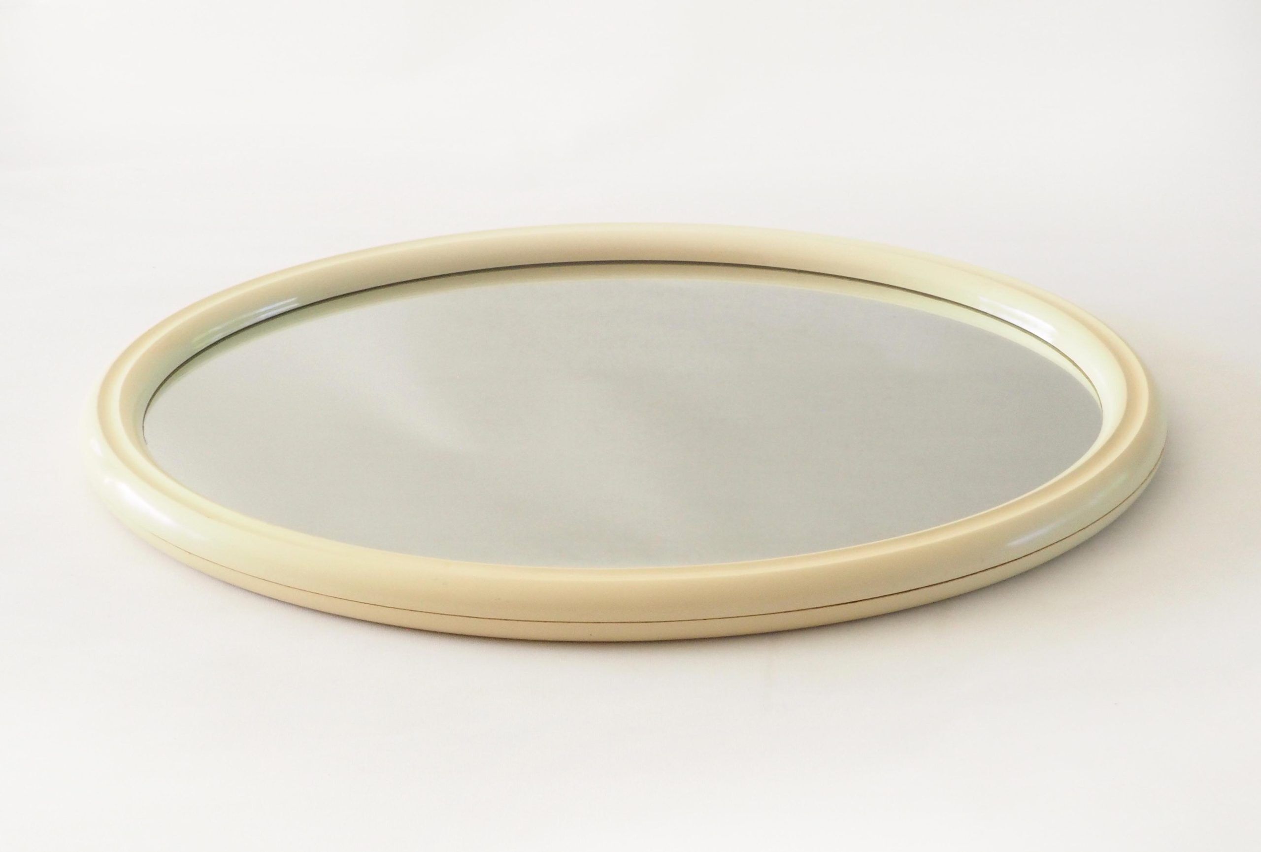 Oval Tiger mirror 1980 in ecru