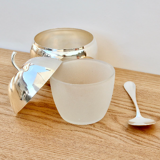 Art Deco, Sweet silver jam jar in the shape of an apple Inactive