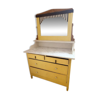 Yellow Art Deco commode from the 1920s-1930s.
