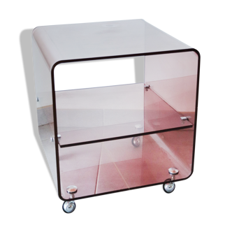 Vintage plexiglass bedside table