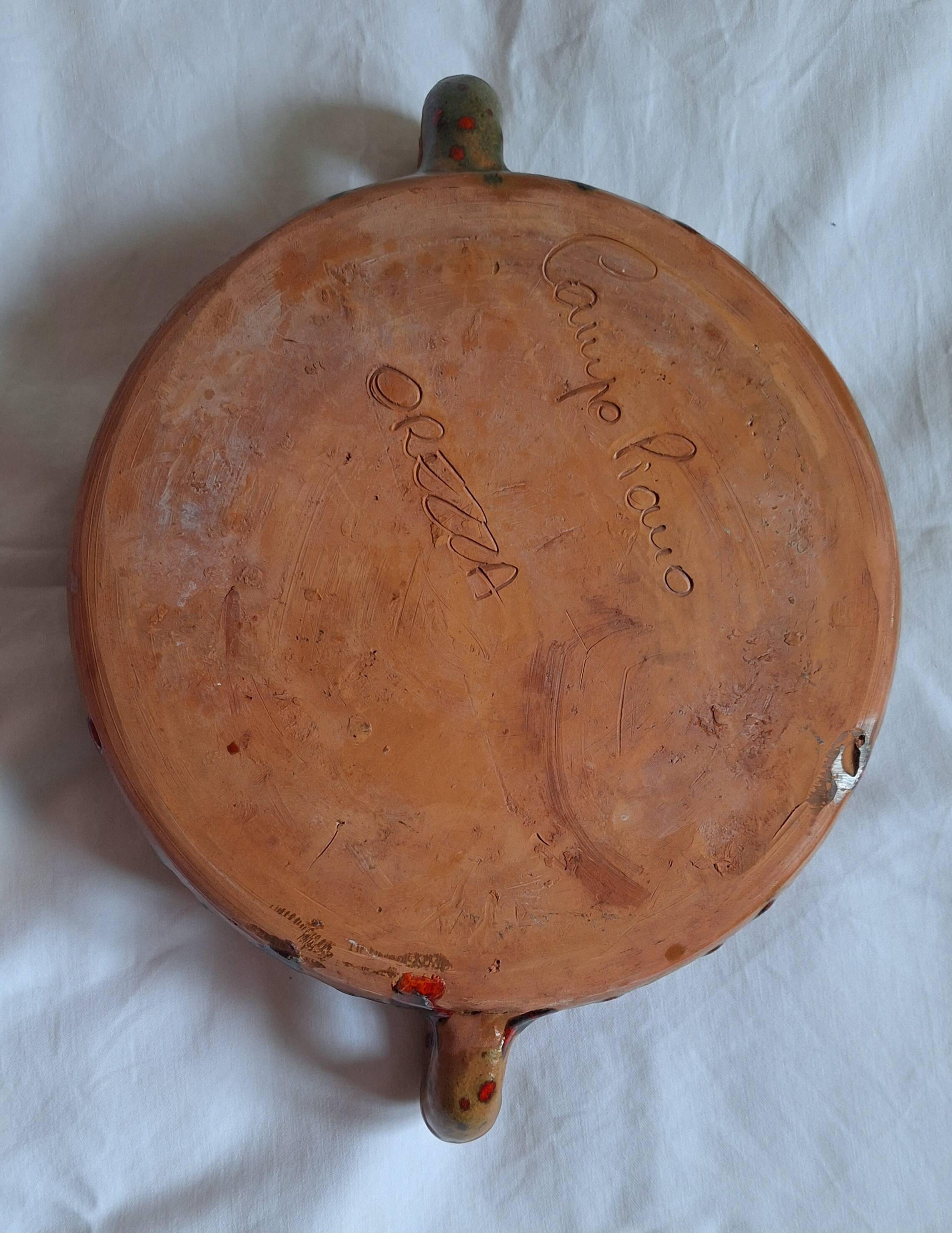 Vintage signed ceramic large plate