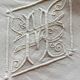 Large antique monogrammed flat sheet
