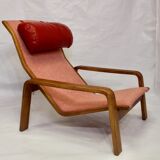 Pulkka chair and ottoman by Ilmari Lappalainen for Asko, 1963