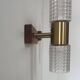 Pair of vintage wall lights, brass and molded glass, Sweden 1960s