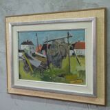 John Börén ( 1903-1983 ), Swedish Modern Painting, 1960s, Oil on Panel, Framed
