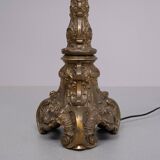 Baroque Revival solid Brass floor lamp France 1950s