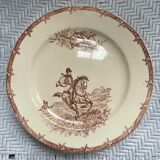Flat plates iron earth hunting scene vieillard