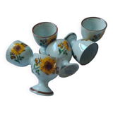 Stoneware egg cups screen printed with sunflowers