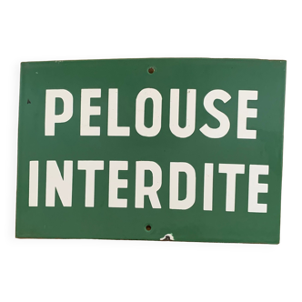 Plaque émaillée « Pelouse interdite »