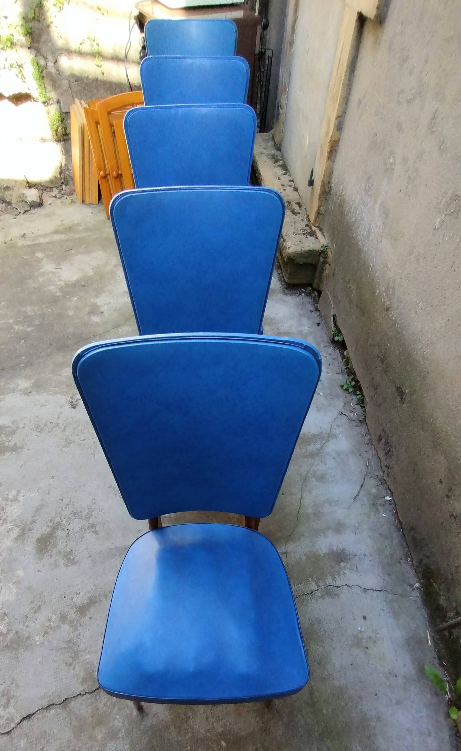 Lot de 5 chaises scandinave année 50/60