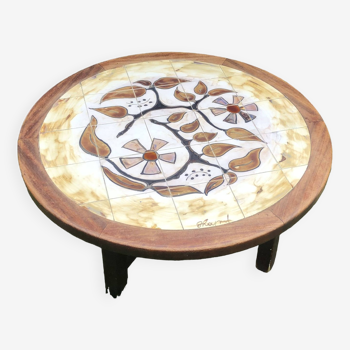 Table basse ronde vintage