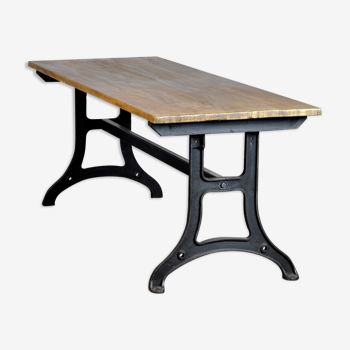 Industrial Table with a cast iron base