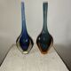 Vase x2 glass Sommerso Murano Italy