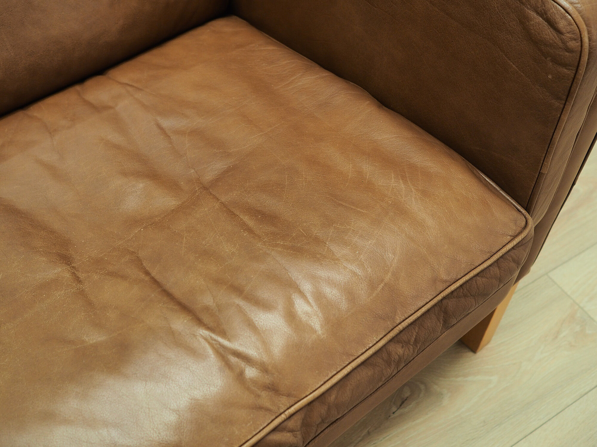 Sofa in brown leather, Danish design, 60's, designer: Mogensen Koch