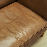 Sofa in brown leather, Danish design, 60's, designer: Mogensen Koch