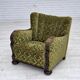 1950s, Danish relax chair, furniture velour, oak wood.