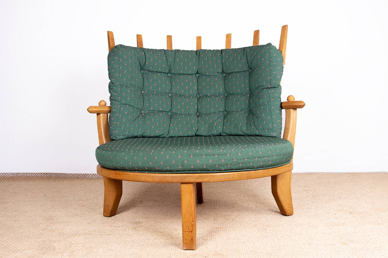 Grand French armchair in solid oak, Guillerme and Chambron Your House