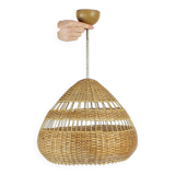 Vintage rattan ceiling light, Czechoslovakia 1960s