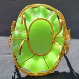 Empty pocket basket in green opaline (uranium/uraline)