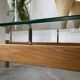 Table scandinave teck blond et verre 60