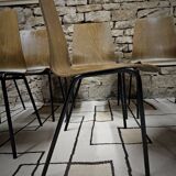 Lot of 6 Hiller stackable chairs 1970