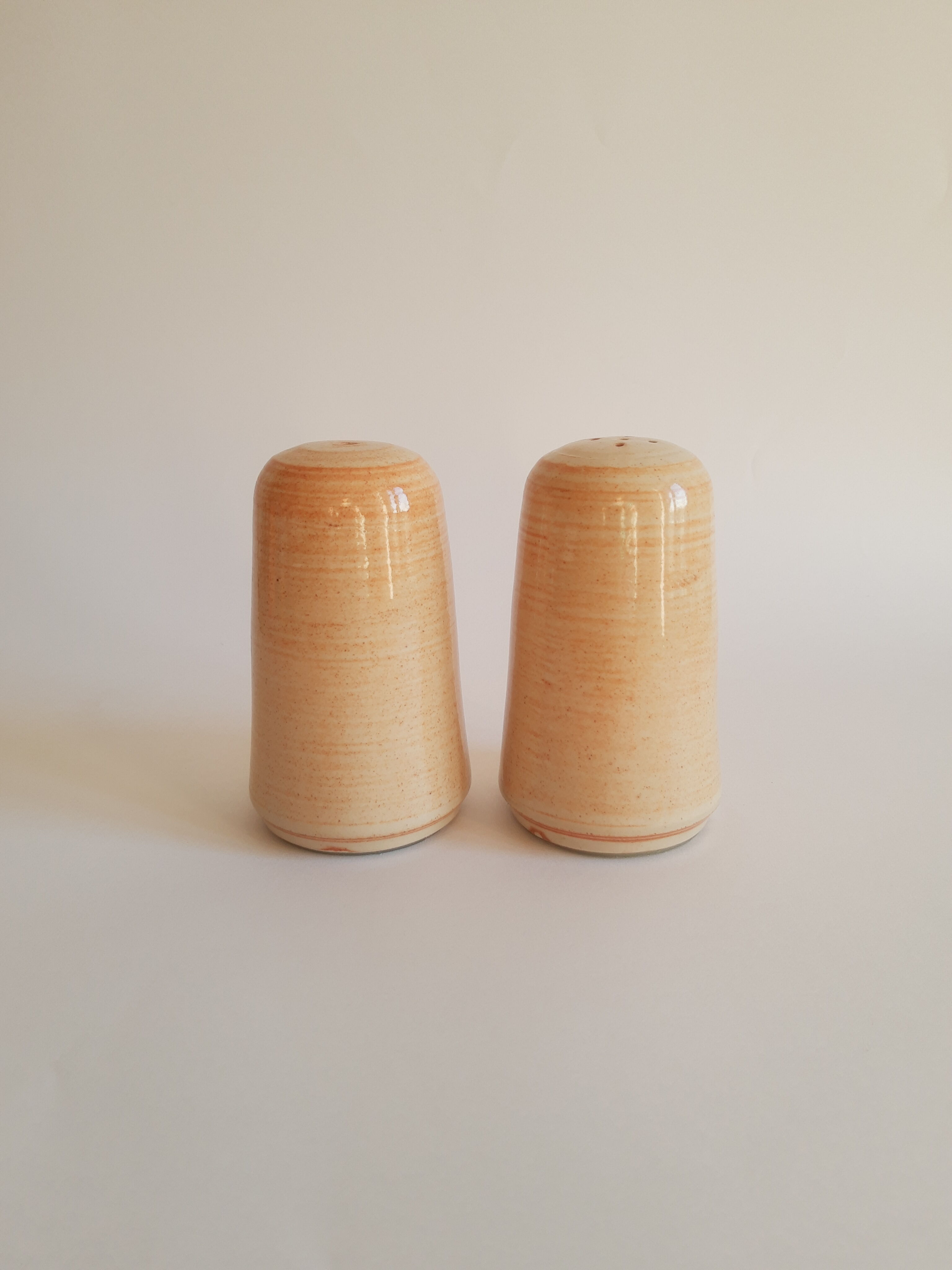 Vintage stoneware salt and pepper shaker set